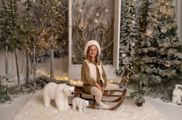 Fotografía infantil navidad en estudio Terrassa