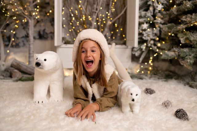 Fotografía infantil navidad en estudio Terrassa